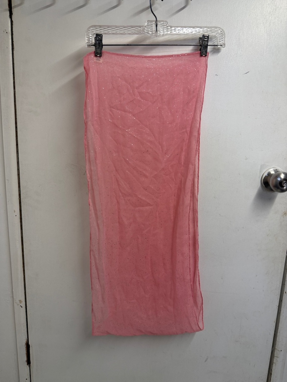 Sheer Pink Glitter Scarf